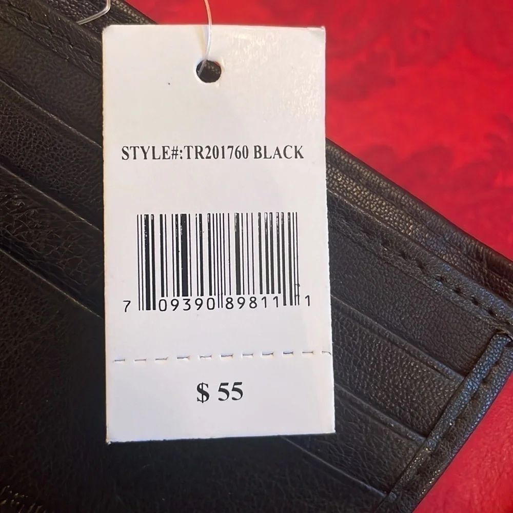 Brand New True Religion Genuine Leather Black Darkar Wallet w/ Desk Valet RFID